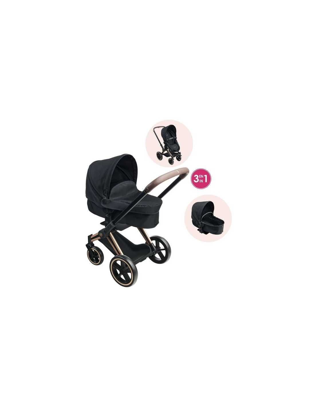Landau 3 en 1 Cybex Priam noir pour poupon - Corolle